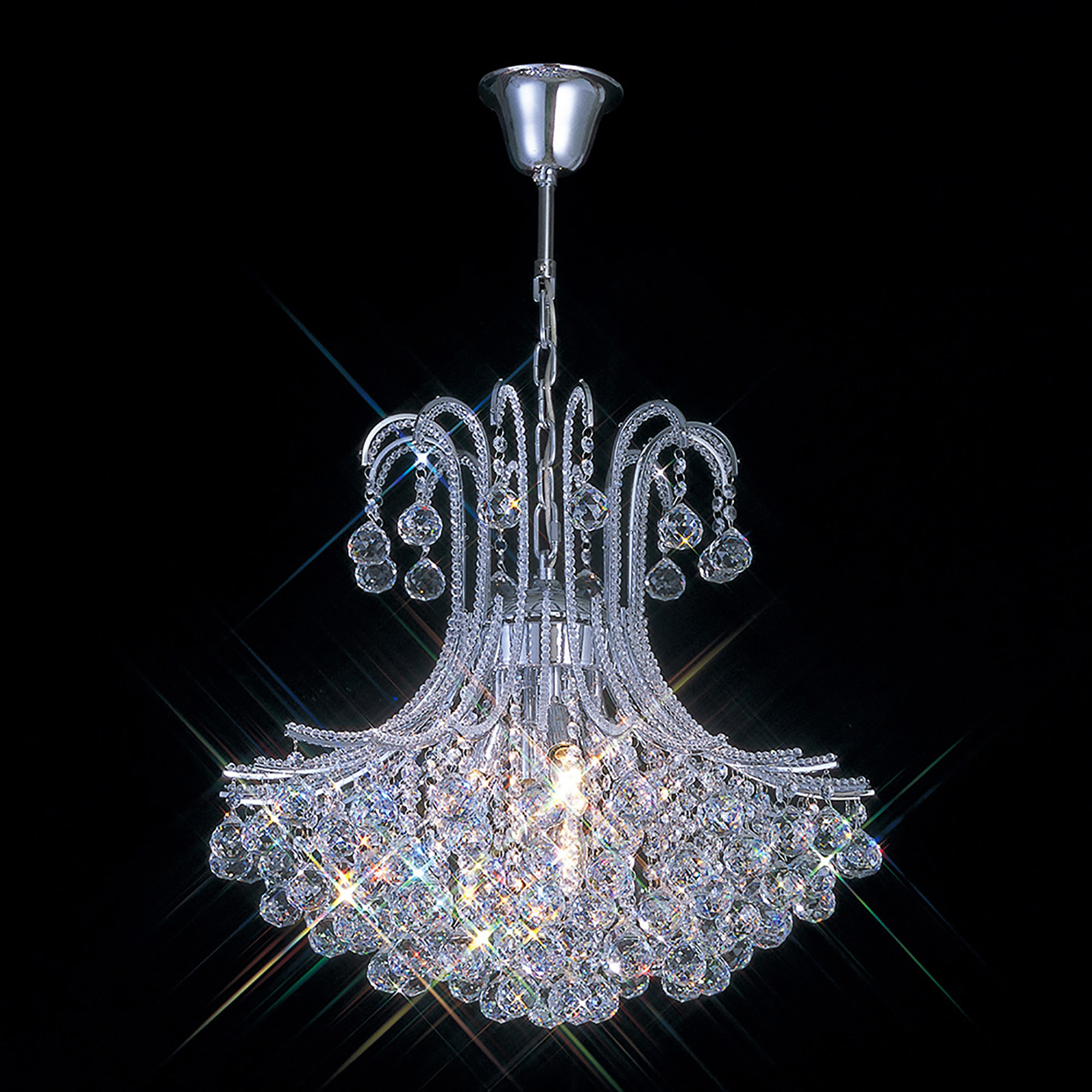 IL30017  Bask Crystal Chandelier 6 Light (18.5kg) Polished Chrome